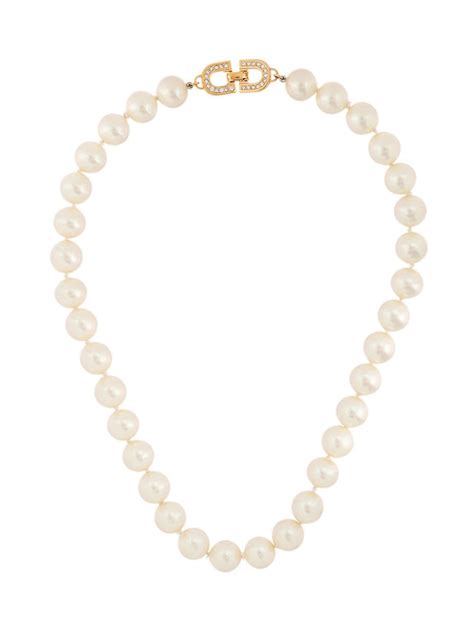 vintage christian dior pearl necklace|pre owned dior jewelry.